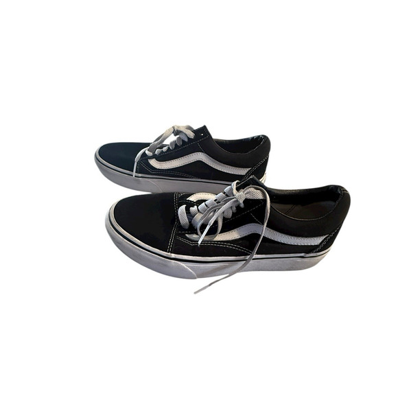 Vans Old Skool Black White Canvas Suede Low Top Sneakers Men’s 6.5 Women’s 8 EU - Picture 2 of 7